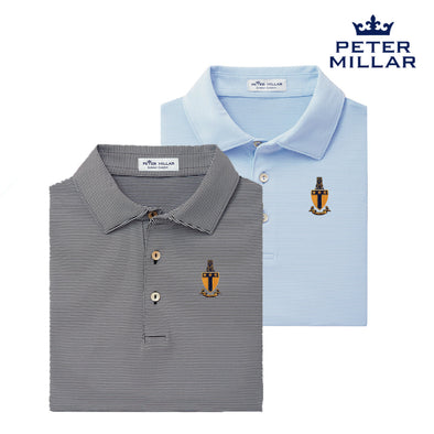 ATO Peter Millar Jubilee Stripe Stretch Jersey Polo with Crest