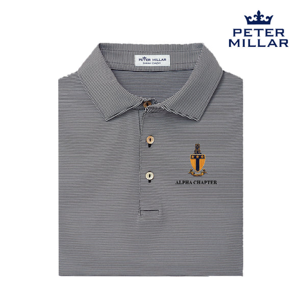 ATO Personalized Peter Millar Jubilee Stripe Stretch Jersey Polo with Crest
