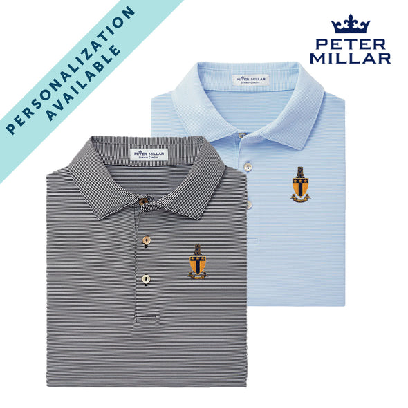 ATO Personalized Peter Millar Jubilee Stripe Stretch Jersey Polo with Crest