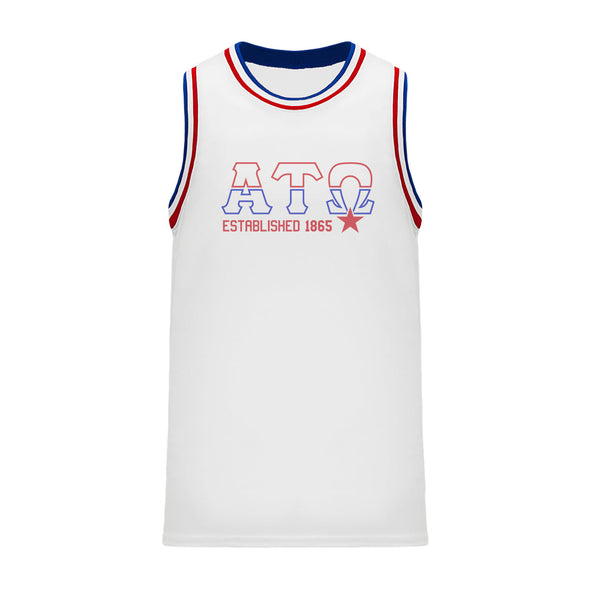 ATO Retro Block Basketball Jersey | Alpha Tau Omega | Shirts > Jerseys