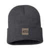 ATO Charcoal Letter Beanie | Alpha Tau Omega | Headwear > Beanies