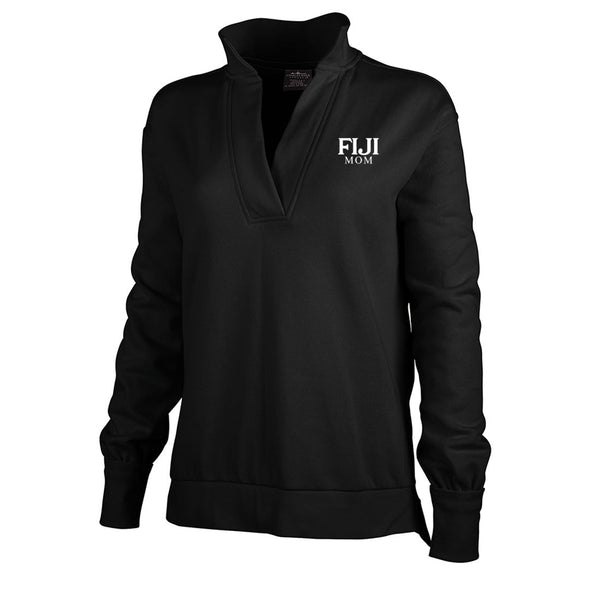 FIJI Black Embroidered Mom Sweatshirt