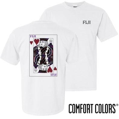 FIJI Comfort Colors White King of Hearts Short Sleeve Tee | Phi Gamma Delta | Shirts > Short sleeve t-shirts