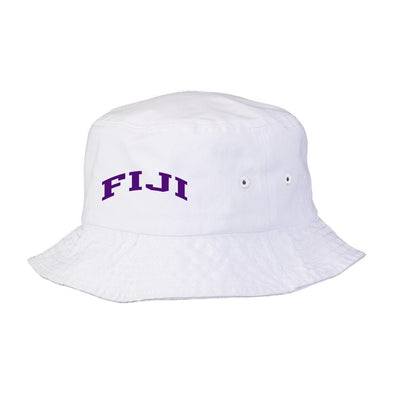 FIJI Title White Bucket Hat | Phi Gamma Delta | Headwear > Bucket hats