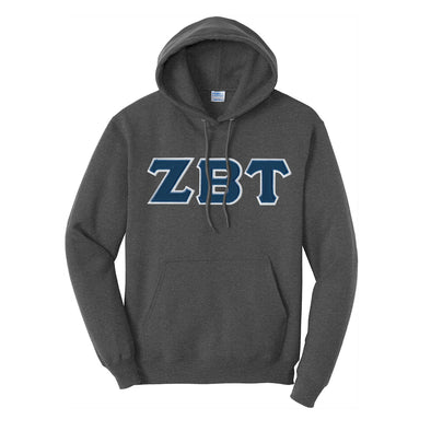 ZBT Dark Heather Hoodie with Sewn On Letters