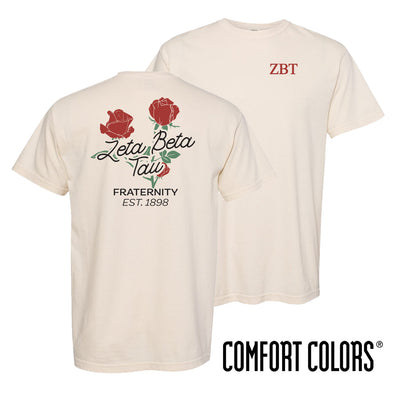 New! ZBT Comfort Colors Rosebud Ivory Short Sleeve Tee