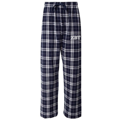 ZBT Navy Plaid Flannel Pants | Zeta Beta Tau | Pajamas > Pajama bottom pants