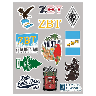 ZBT Sticker Sheet | Zeta Beta Tau | Promotional > Stickers
