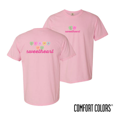 New! Sigma Pi Comfort Colors Candy Hearts Short Sleeve Tee
