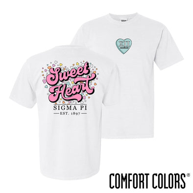 New! Sigma Pi Comfort Colors Sweetheart White Short Sleeve Tee