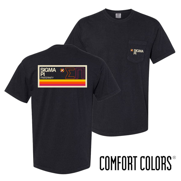 Sigma Pi Comfort Colors Spectrum Black Short Sleeve Pocket Tee
