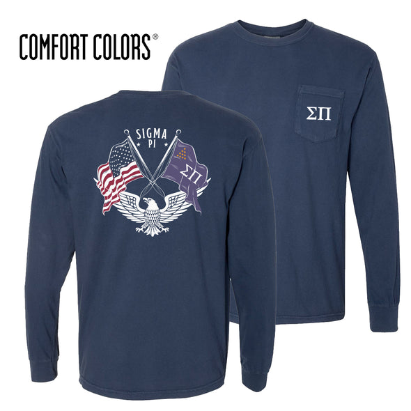 Sigma Pi Comfort Colors Navy Patriot tee | Sigma Pi | Shirts > Short sleeve t-shirts