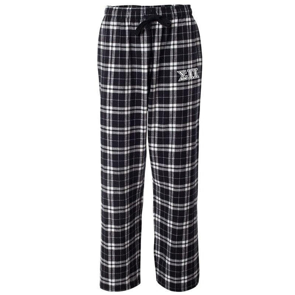 Sigma Pi Black Plaid Flannel Pants | Sigma Pi | Pajamas > Pajama bottom pants