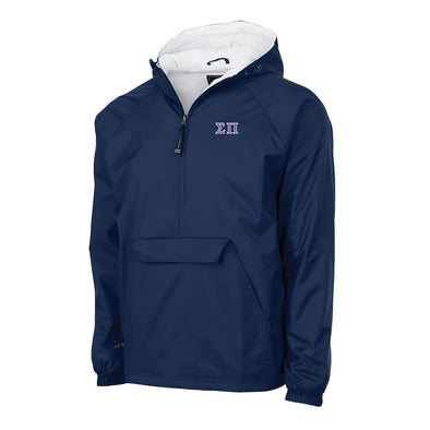 Sigma Pi Charles River Navy Classic 1/4 Zip Rain Jacket | Sigma Pi | Outerwear > Jackets