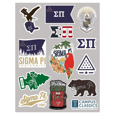 Sigma Pi Sticker Sheet | Sigma Pi | Promotional > Stickers
