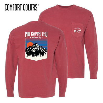 Phi Tau Comfort Colors Long Sleeve Retro Alpine Tee | Phi Kappa Tau | Shirts > Long sleeve t-shirts