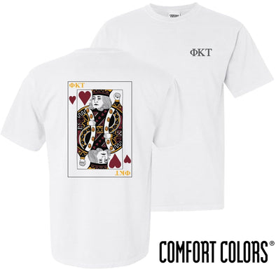 Phi Tau Comfort Colors White King of Hearts Short Sleeve Tee | Phi Kappa Tau | Shirts > Short sleeve t-shirts