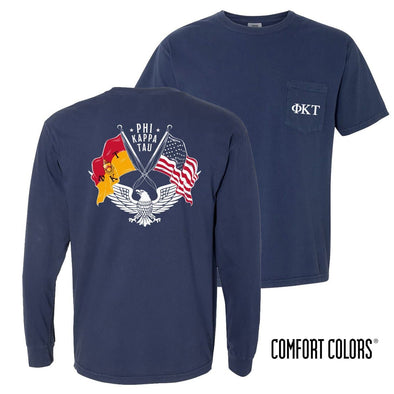 Phi Tau Comfort Colors Navy Patriot tee | Phi Kappa Tau | Shirts > Short sleeve t-shirts