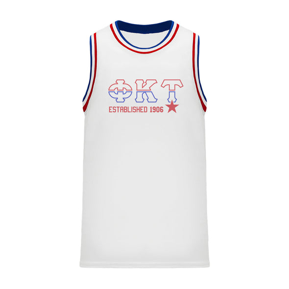 Phi Tau Retro Block Basketball Jersey | Phi Kappa Tau | Shirts > Jerseys