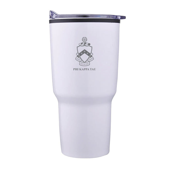 Phi Tau 30oz White Tumbler | Phi Kappa Tau | Drinkware > Travel mugs