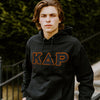 KDR Black Hoodie with Black Sewn On Letters