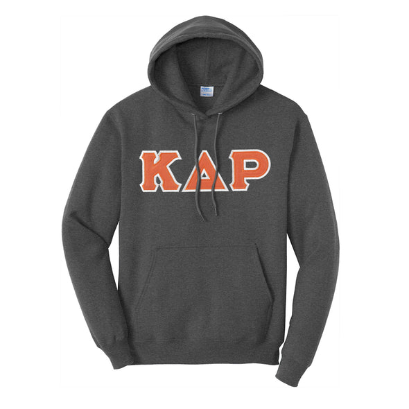 KDR Dark Heather Hoodie with Sewn On Letters