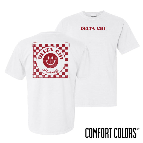 Delta Chi Comfort Colors Retro Smiley Short Sleeve Tee