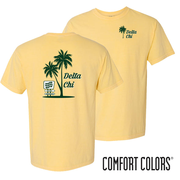 Delta Chi Comfort Colors Good Vibes Palm Tree Tee