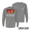 Delta Chi Gray Comfort Colors Flag Long Sleeve Pocket Tee | Delta Chi | Shirts > Long sleeve t-shirts