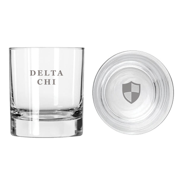 New! Delta Chi Fraternity Legacy Rocks Glass