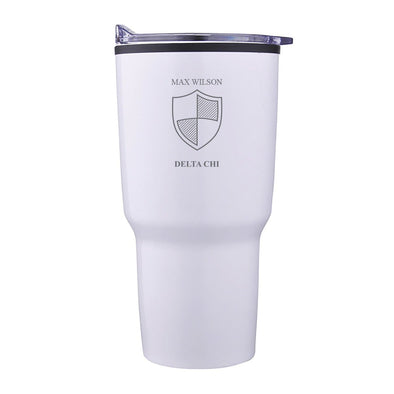 Delta Chi Personalized 30oz White Tumbler | Delta Chi | Drinkware > Travel mugs