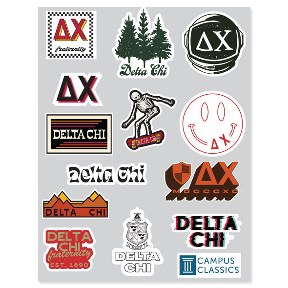 Delta Chi Retro Sticker Sheet