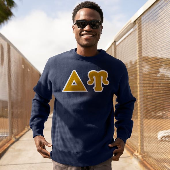 DU Navy Crew Neck Sweatshirt with Sewn On Letters