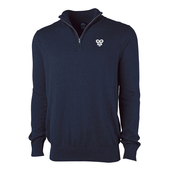 Delta Upsilon Symbol Navy Quarter Zip Sweater
