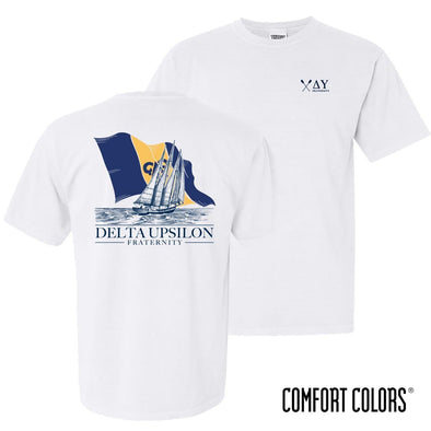 Delta Upsilon Comfort Colors White Seafarer Short Sleeve Tee | Delta Upsilon | Shirts > Short sleeve t-shirts