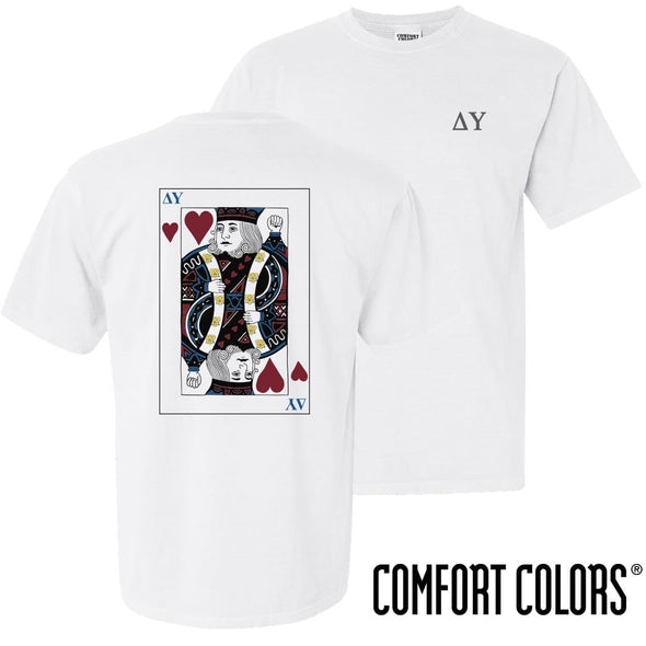 Delta Upsilon Comfort Colors White King of Hearts Short Sleeve Tee | Delta Upsilon | Shirts > Short sleeve t-shirts