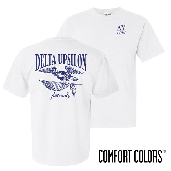 Delta Upsilon Comfort Colors Freedom White Short Sleeve Tee