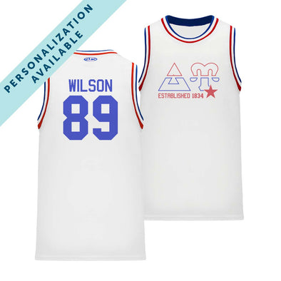 Delta Upsilon Retro Block Basketball Jersey | Delta Upsilon | Shirts > Jerseys