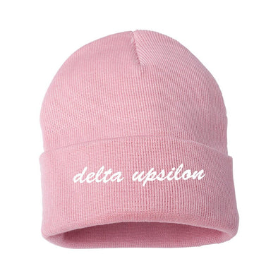 Delta Upsilon Pink Sweetheart Beanie | Delta Upsilon | Headwear > Beanies