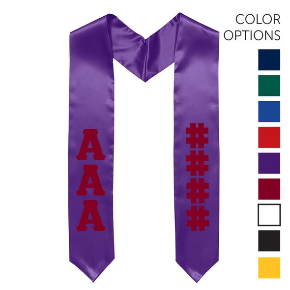 Alpha Sig Pick Your Own Colors Graduation Stole | Alpha Sigma Phi | Apparel > Stoles