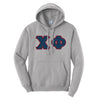 Chi Phi Heather Gray Hoodie with Sewn On Letters