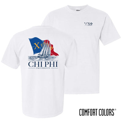 Chi Phi Comfort Colors White Seafarer Short Sleeve Tee | Chi Phi | Shirts > Short sleeve t-shirts
