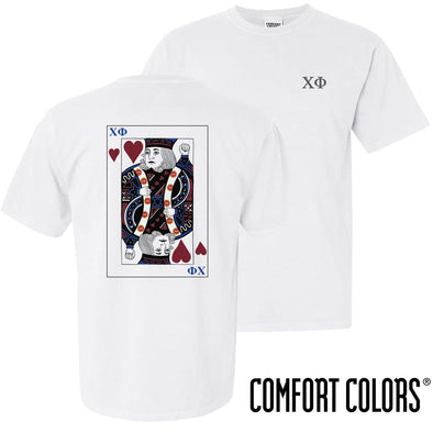 Chi Phi Comfort Colors White King of Hearts Short Sleeve Tee | Chi Phi | Shirts > Short sleeve t-shirts