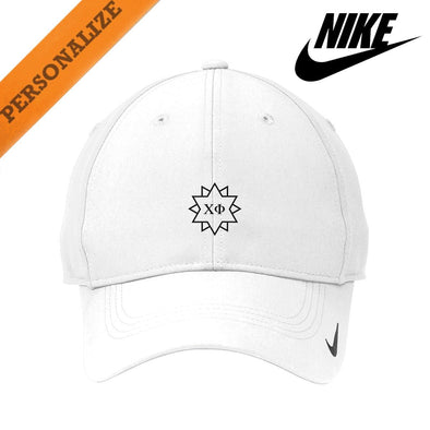 Chi Phi Personalized White Nike Dri-FIT Performance Hat | Chi Phi | Headwear > Billed hats