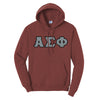 Alpha Sig Deep Red Hoodie with Sewn On Letters