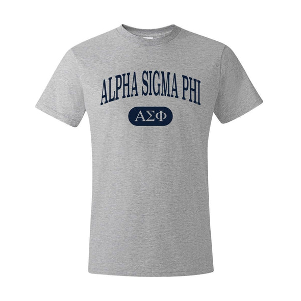 Alpha Sig Heather Gray Letter Tee | Alpha Sigma Phi | Shirts > Short sleeve t-shirts