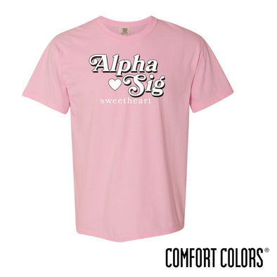 New! Alpha Sig Comfort Colors Retro Sweetheart Tee | Alpha Sigma Phi | Shirts > Short sleeve t-shirts