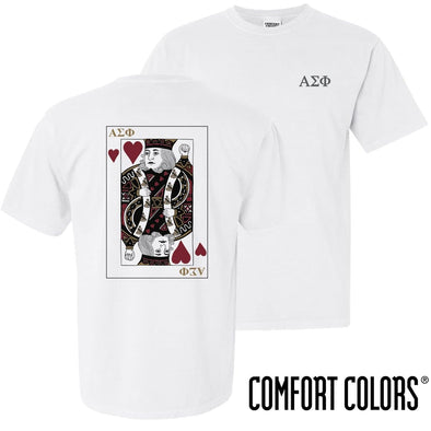 Alpha Sig Comfort Colors White King of Hearts Short Sleeve Tee | Alpha Sigma Phi | Shirts > Short sleeve t-shirts