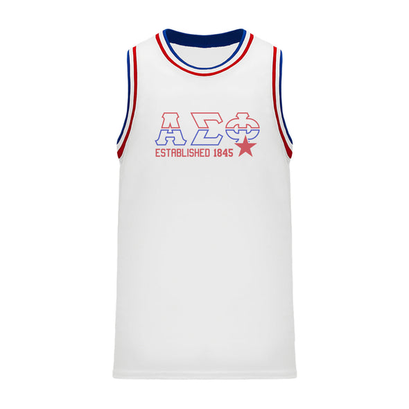 Alpha Sig Retro Block Basketball Jersey | Alpha Sigma Phi | Shirts > Jerseys