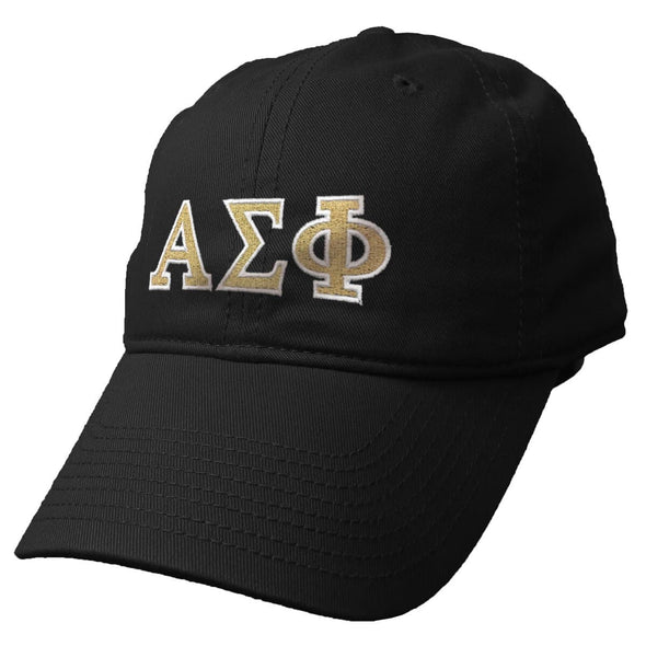 Alpha Sig Black Hat | Alpha Sigma Phi | Headwear > Billed hats